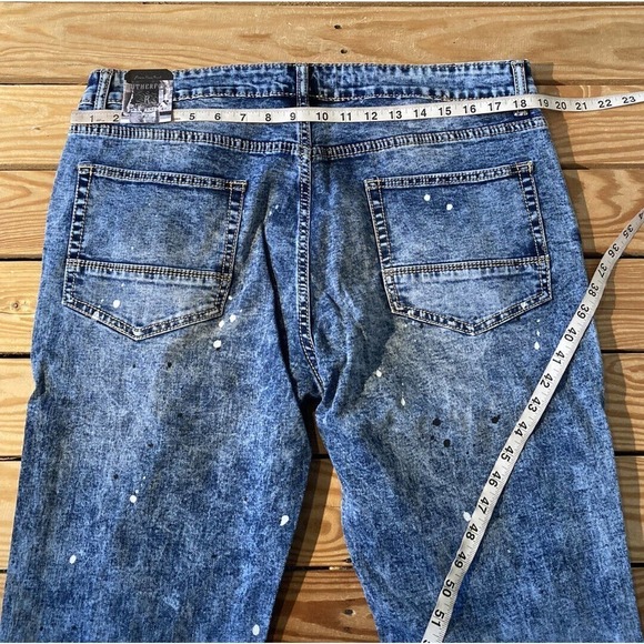 NWT Rutherford Flex Skinny Fit Jeans Size 36x33 Men’s Blue Ripped - Picture 11 of 11